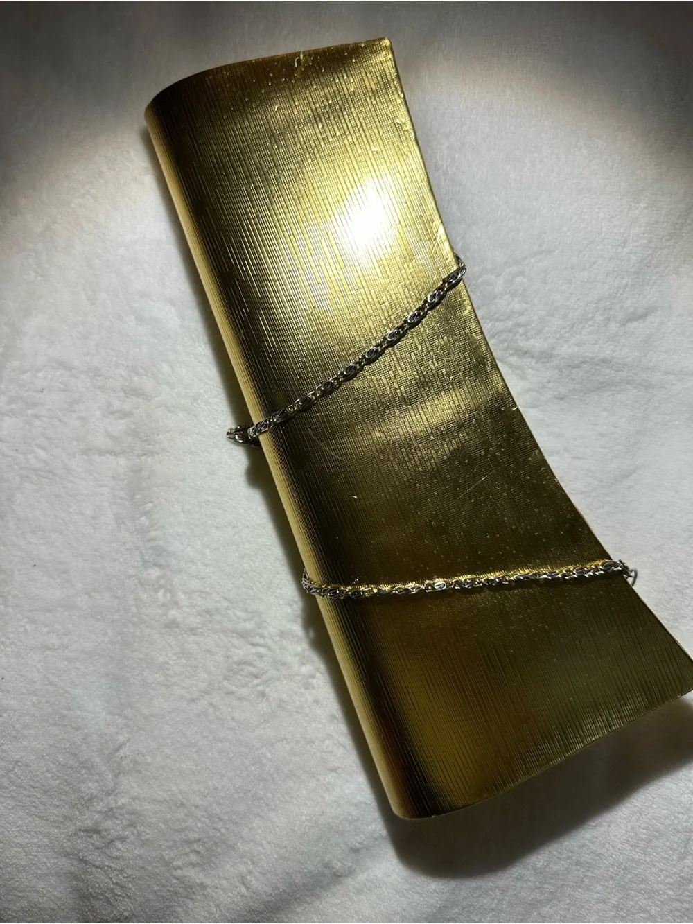 Gold Evening Clutch with Chain Strap